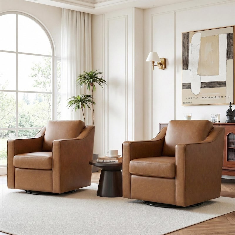 2 Set Modern Swivel Accent Arm Chair for Living Room