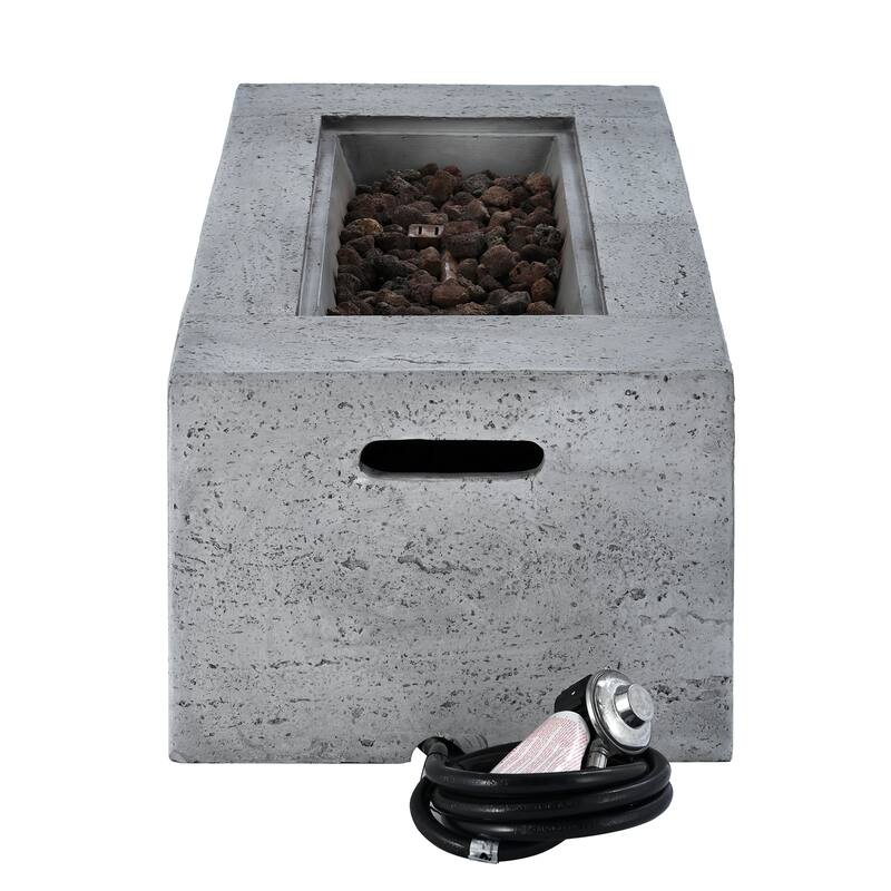 41.9" Outdoor Rectangular Propane Fire Pit 40000 BTU, Heater with Stainless Steel Burner and Free Lava Rocks, Waterproof Cover