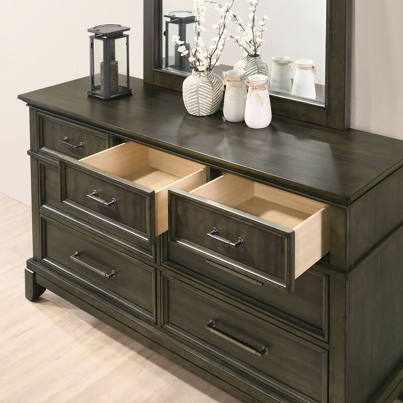 Furniture of America Evva Traditional Grey 5-Piece Panel Bedroom Set