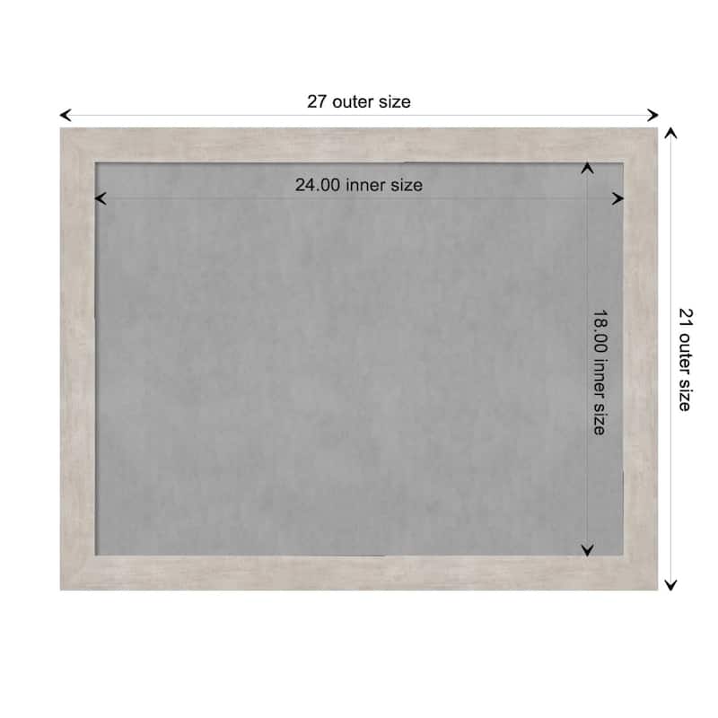 Amanti Art Marred Silver Framed Magnetic Board - Board Size 24x18