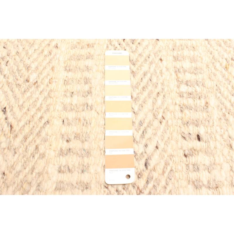 ECARPETGALLERY Braid weave Sienna Beige Wool Rug - 5'1 x 7'7