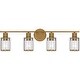 preview thumbnail 1 of 6, Isla 4-Light Weathered Brass Vanity Light|Metallic