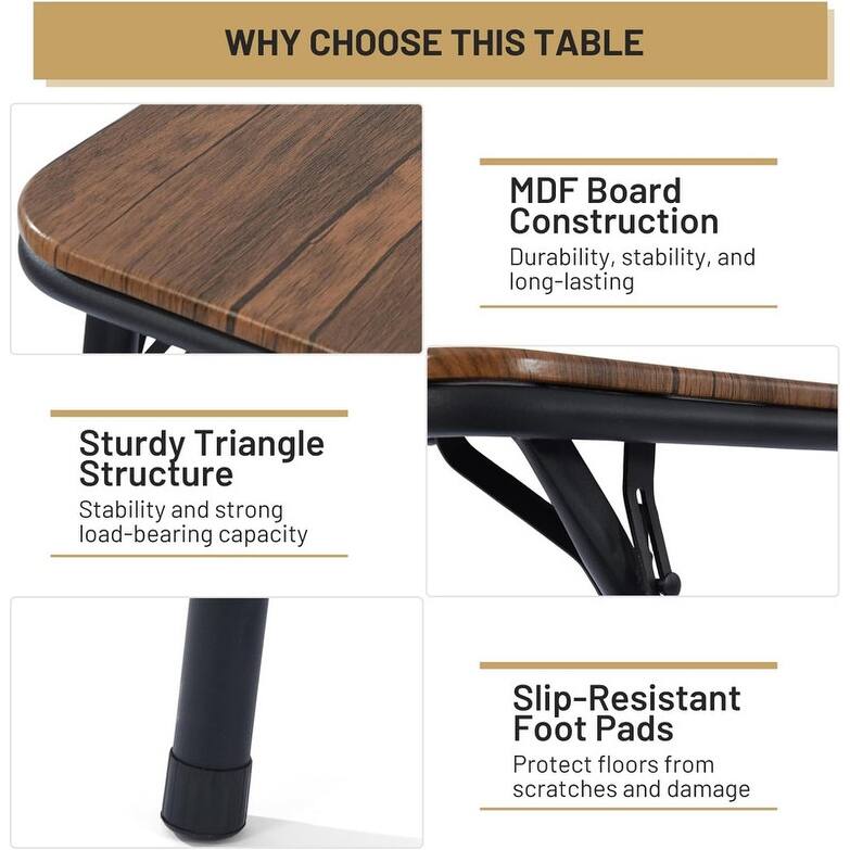 33.9-Inch Multi-Functional Card TableSquare Folding Table