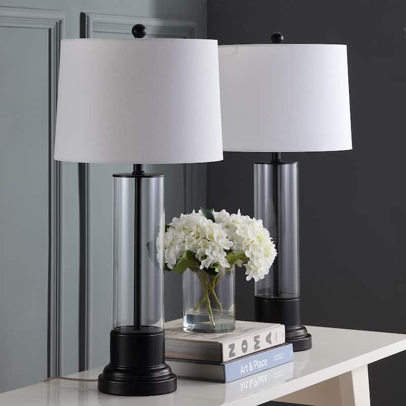 SAFAVIEH Lighting Tamta 31-inch Black LED Table Lamp (Set of 2) - 14"x14"x30.5" - 14Wx14Dx31H