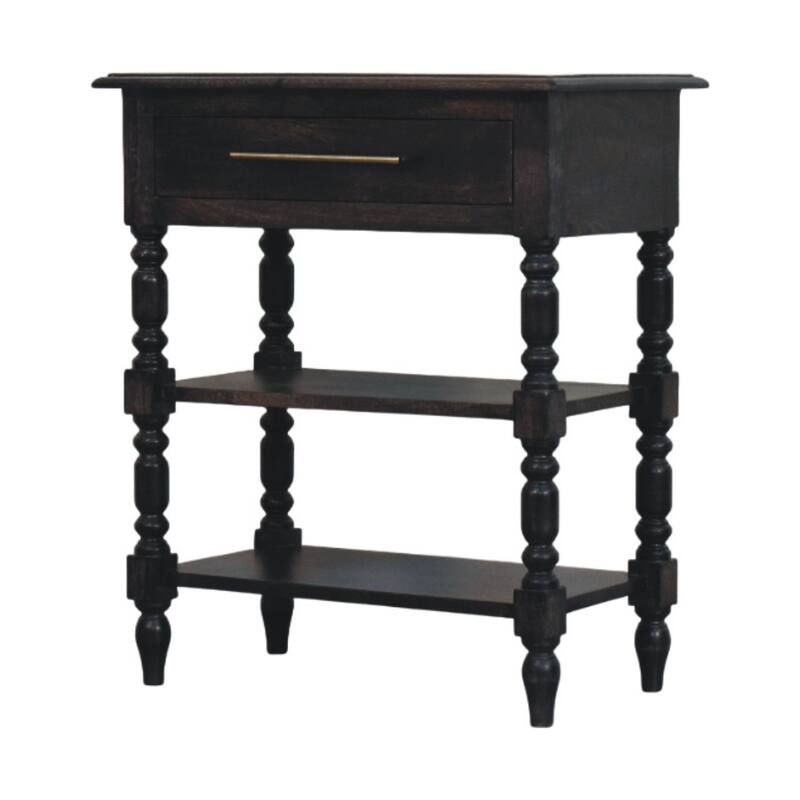 Artisan Furniture Solid Wood Heritage Turned-Leg Side Table, Brown,1-Drawer
