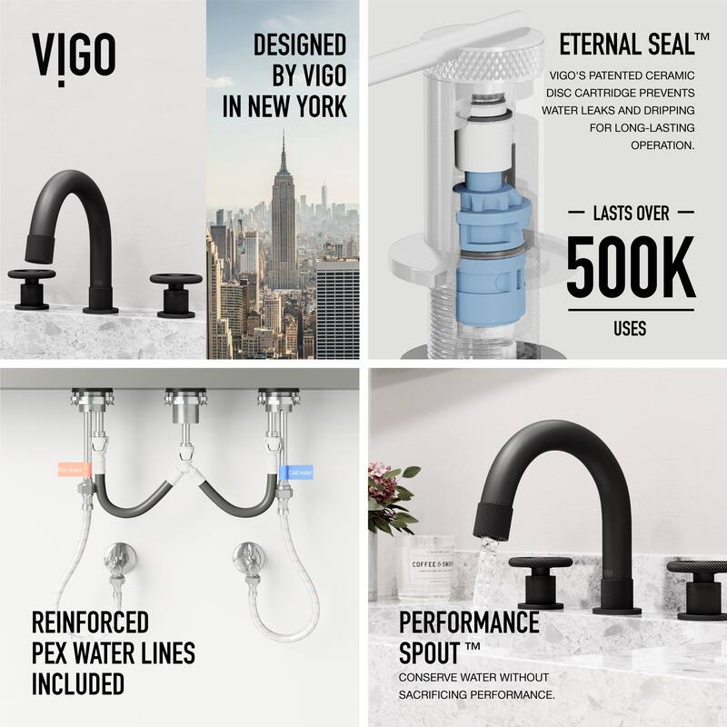 VIGO Wythe 8" H 2-Handle Widespread Bathroom Faucet