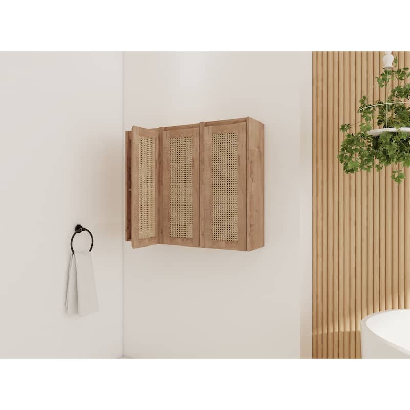36" Bathroom Side Cabinet,Soft Close Doors,Float Mounting Design
