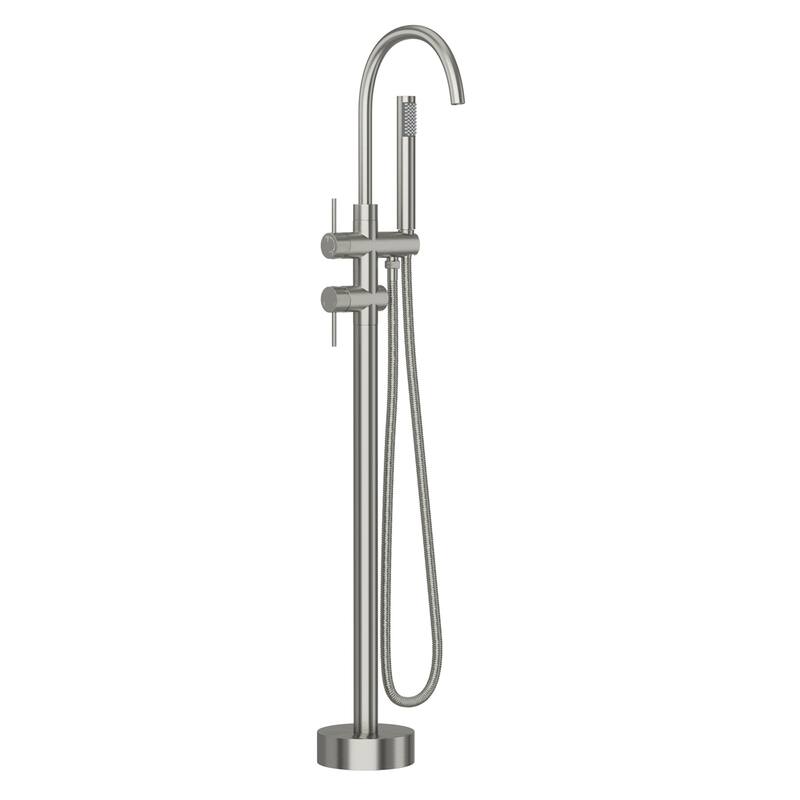 Topcraft Freestanding Bathtub Faucet with Handheld Showerhead - Brushed Nickel