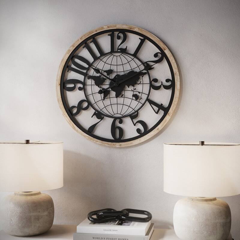 Elandra Modern Contemporary Global Wall Clock - 23.75"H x 23.75"W x 1"D