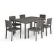 preview thumbnail 5 of 21, Martha Stewart 7pc Rattan Patio Dining Set - 6 Chairs, Table - 62"D x 39"W x 30"H Gray