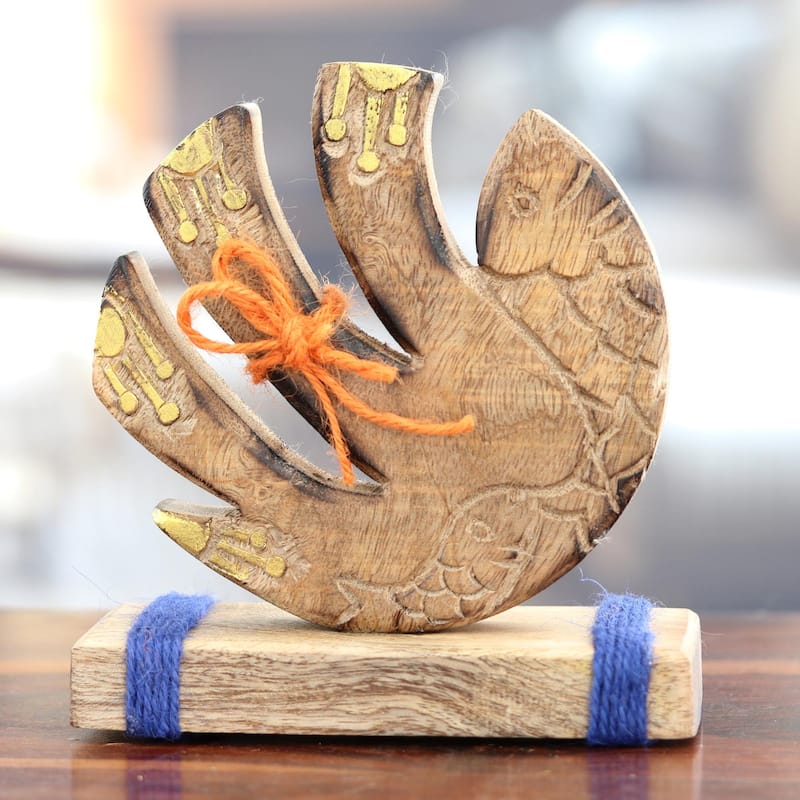 Novica Handmade Marine Movement Wood Sculpture