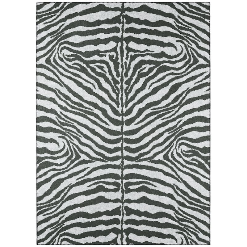 Addison Indoor/ Outdoor Safari Zebra Animal Print Washable Area Rug