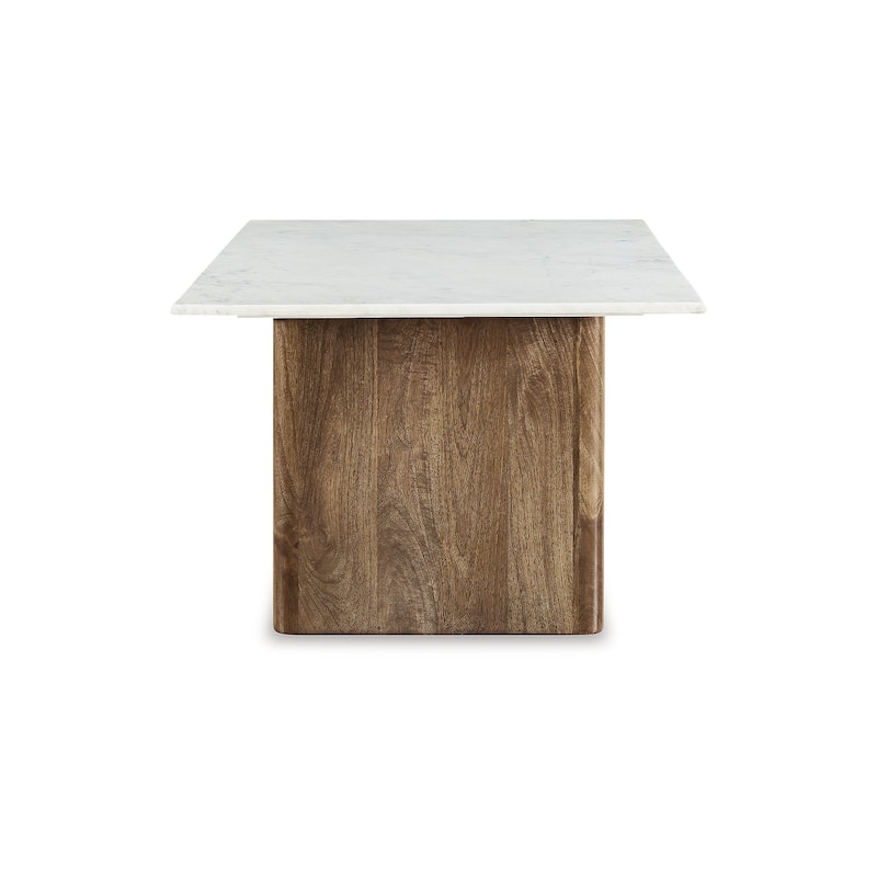 Signature Design by Ashley Isanti Light Brown/White Coffee Table - 48"W x 26"D x 17"H