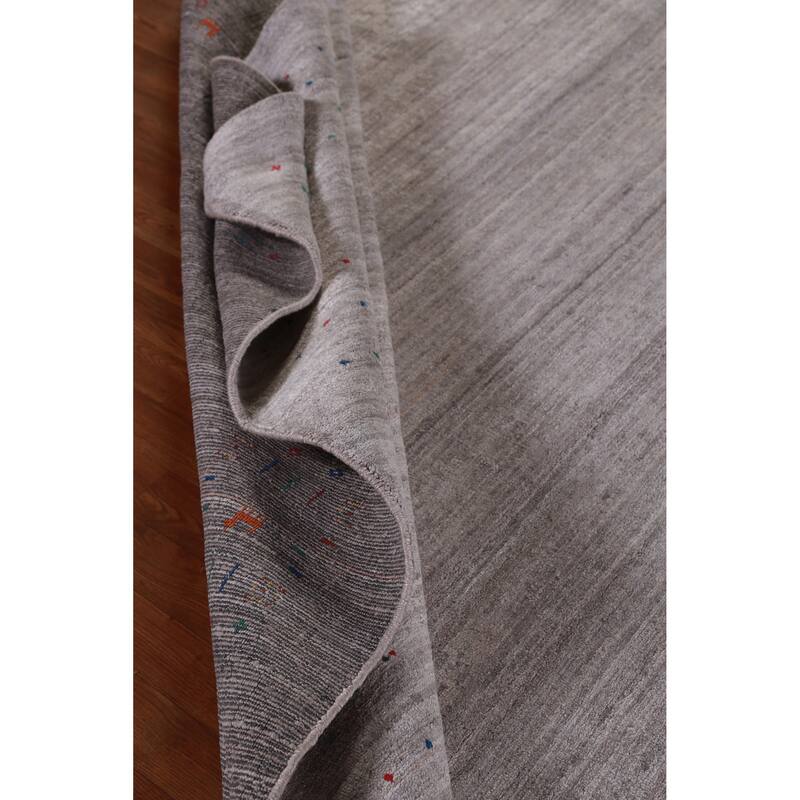 Hand Knotted Oriental 100% Wool Carpet Tribal Tribal Greys & Charcoal Gabbeh Area Rug - 12' 1'' X 9' 2''