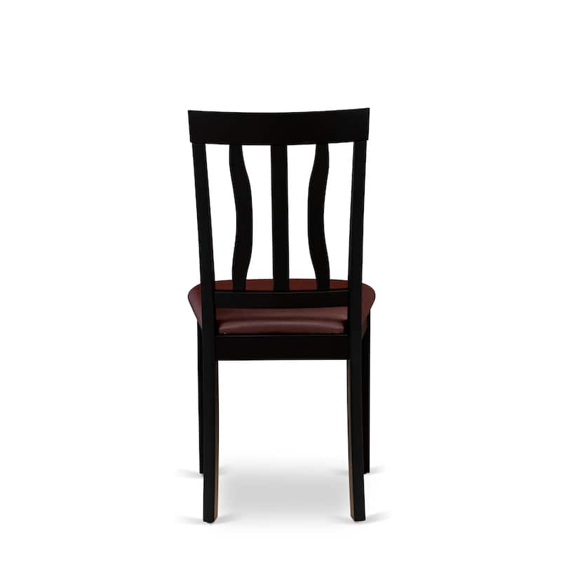 East West Furniture 7 Piece Dining Table Set Consist of an Oval Kitchen Table and 6 Dining Chairs, Black & Cherry (Seat Options)
