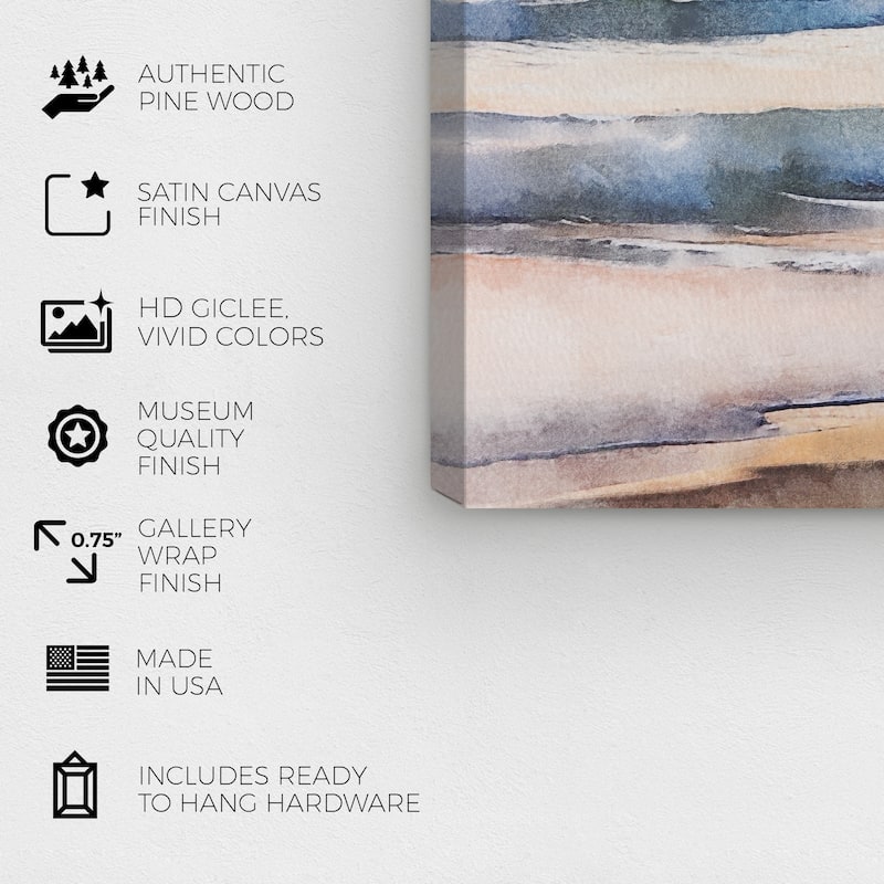 Wynwood Studio Canvas Nautical and Coastal Amber Sky Beach Green and Nautical & Coastal Wall Art Canvas Print