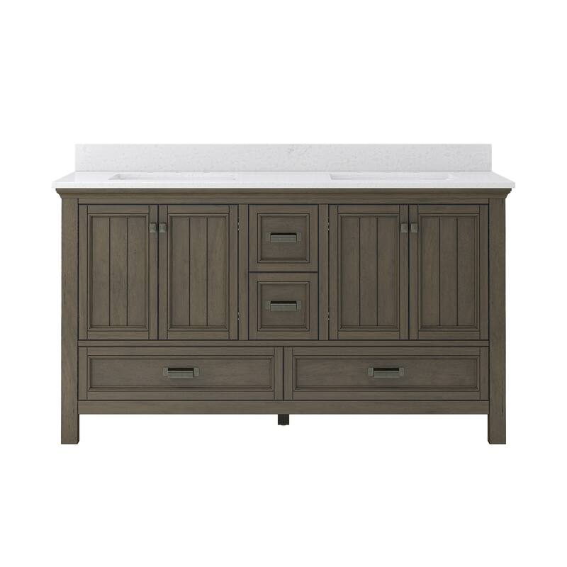 CRAFT + MAIN BAVT6122D-QCV Brantley 60" Free Standing Double Basin - Distressed Grey
