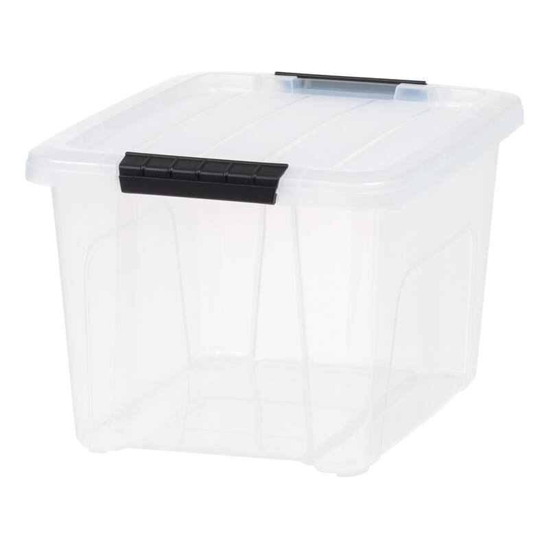 IRIS USA® Buckled Clear Box 20.5 Qt Buckle Lid - Clear - Set of 6