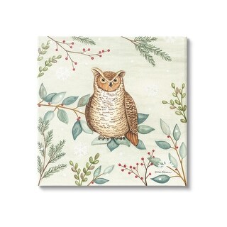 Stupell Owl in Woodland Winter Canvas Wall Art Design by Deb Strain ...