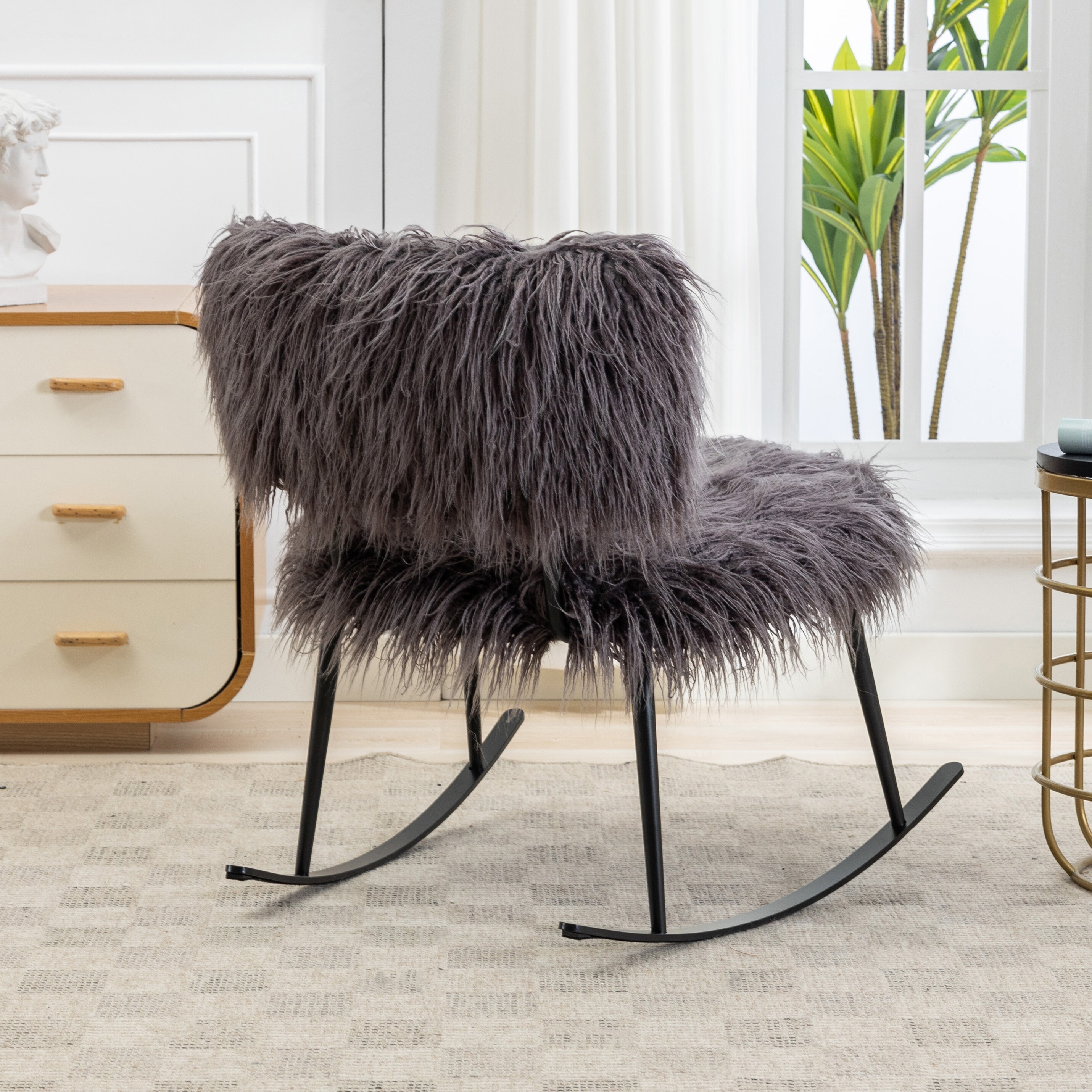 Fluffy rocking hotsell chair