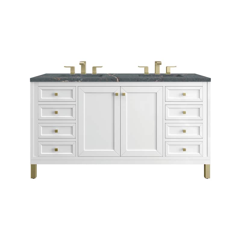 James Martin Vanities Chicago 60" Double Vanity, Glossy White