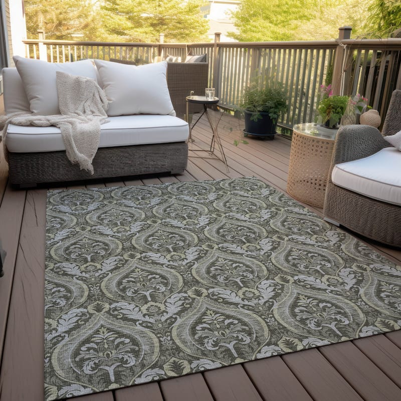 Haso Lush Floral Weather Resistant Classic Meets Modern Outdoor Rug
