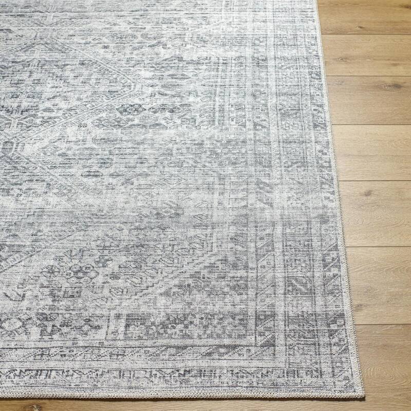 Livabliss Traditional Embrace Tribal Area Rug - 2'7" x 7'10" - Pale Blue/Charcoal