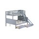 preview thumbnail 31 of 34, Storage Bunk Bed with 2 Drawers,Slide,Shelves,Ladder,Twin over Full for Home