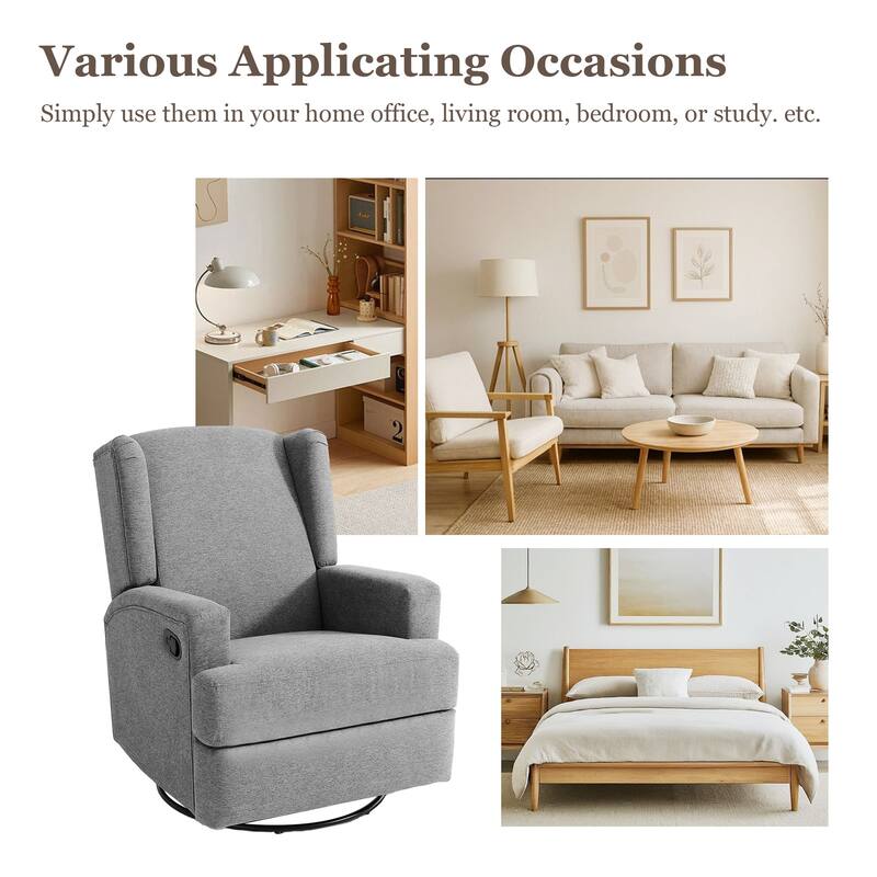 31'' W Manual Glider Swivel Glider Rocker Recliner Nursery Set of 2
