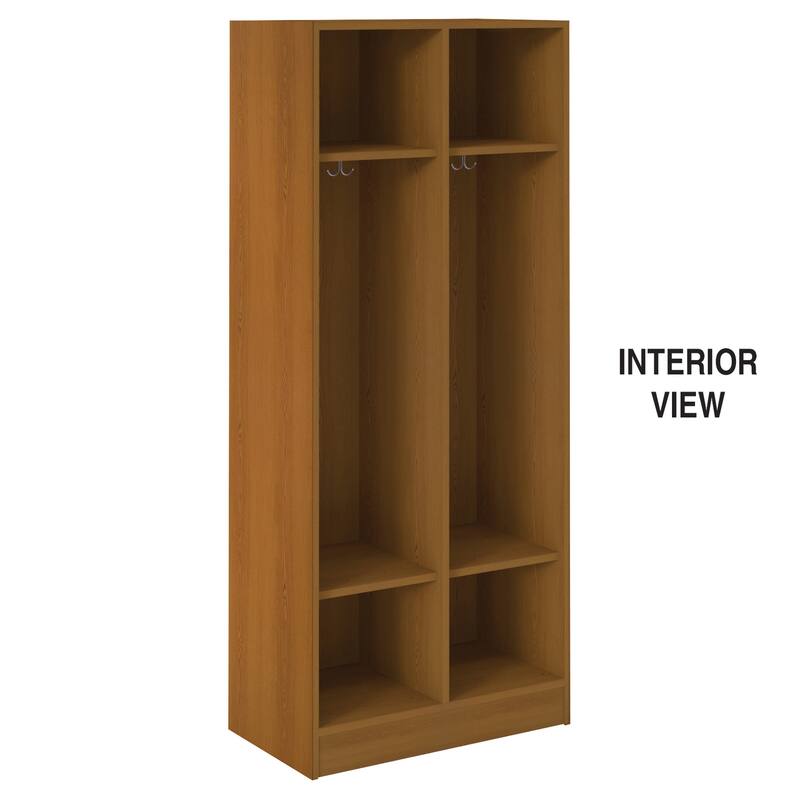 Storage Locker Double Tier - 72" Tall - Locking Doors & Shelves - 18" Wide x 30" Deep