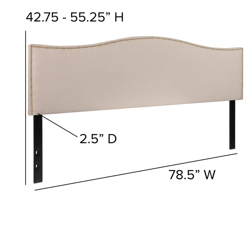 Arched Upholstered Headboard with Nailhead Trim