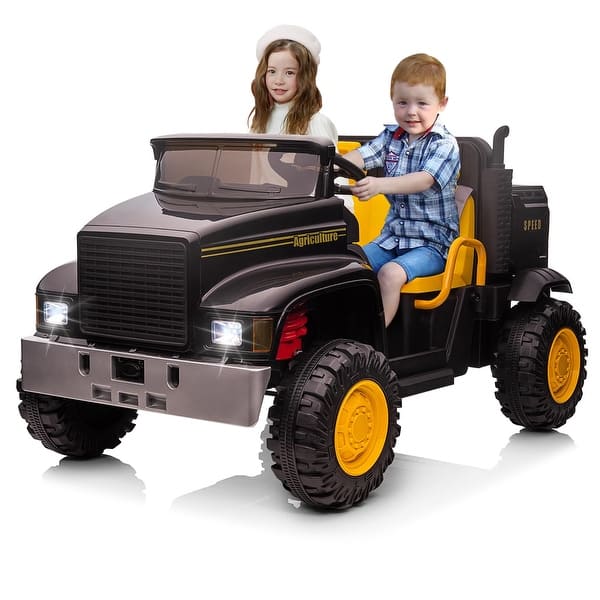slide 2 of 7, 24V Ride On Car with Remote Control Black - Assembly Required - 5-7 Years