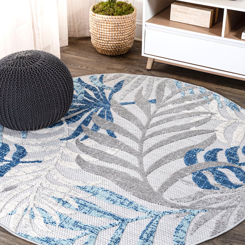 JONATHAN Y Aydin Palm Leaves Indoor/Outdoor Area Rug