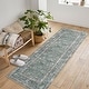 preview thumbnail 37 of 38, Washable Area Rug for Entryway Moss Soft Indoor Door Mat Distressed Floral Low-Pile Kitchen Rugs 2*6ft - Green