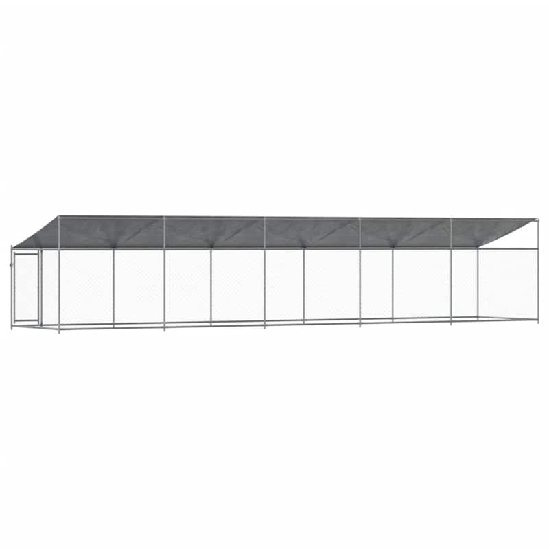 vidaXL Dog Cage Grey Galvanized Steel. Water-resistant Fabric Extra Large