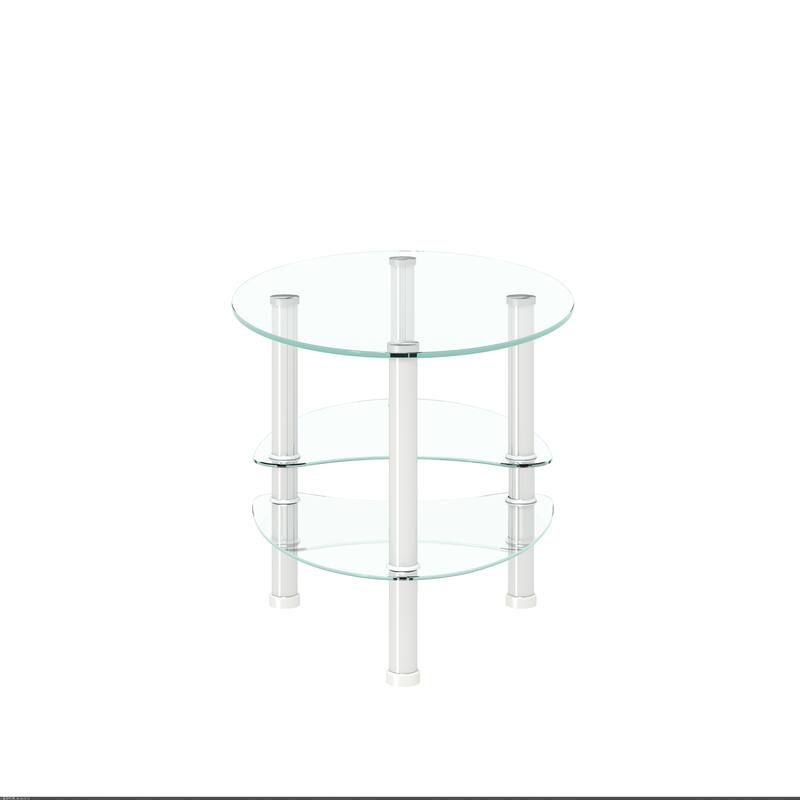 Transparent Oval Glass Coffee Table