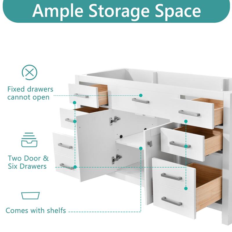 Nephelily 48" 60" 72" Uni-Vanity Bathroom Cabinet with Tall Drawer