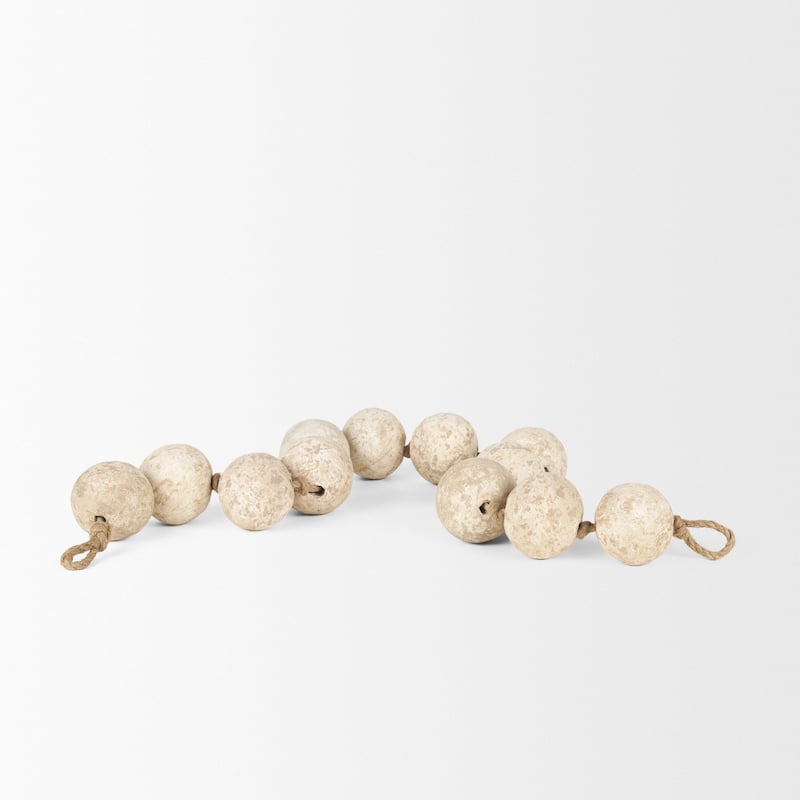 Varamala Beige / Dark Beige Paper Mache Sphere Garland
