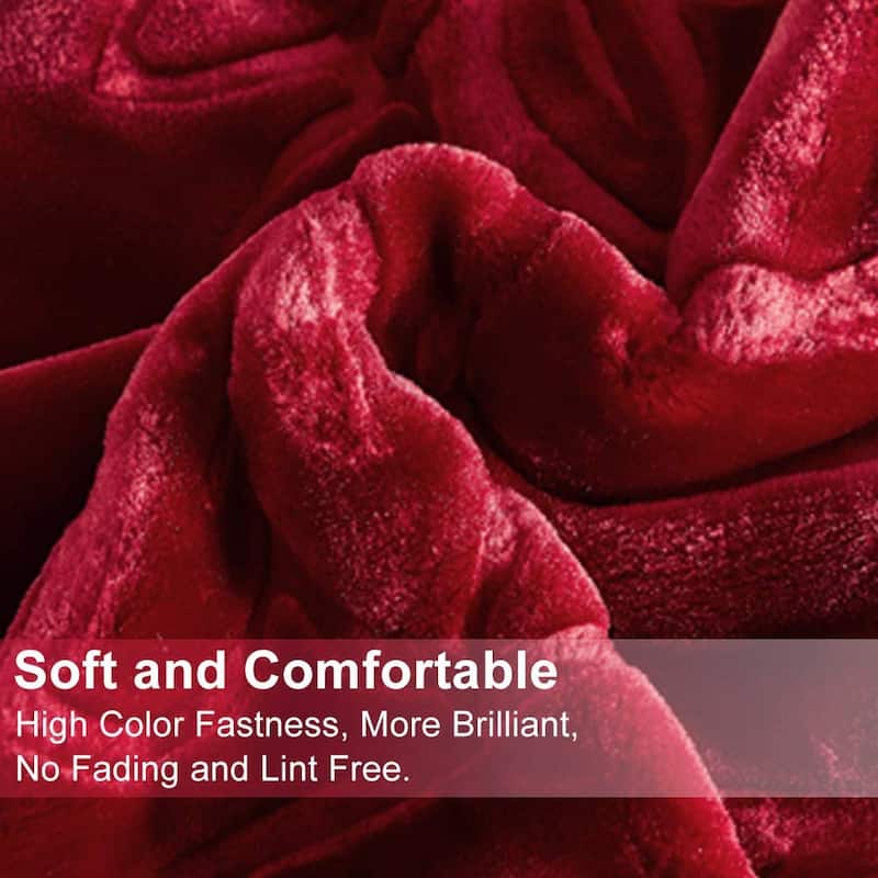 Embossed Floral Bed Blanket 85"x95" - 9lbs