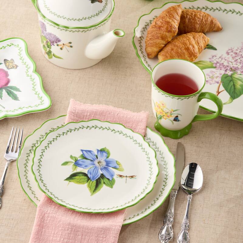 Certified International Mirabella 8.5" Salad/Dessert Plates, Set of 4 Assorted Designs - 8.50"L x 8.50"W x 0.88"H