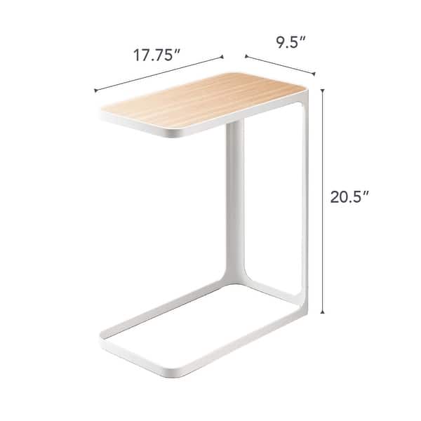 dimension image slide 0 of 2, Yamazaki Home C Side Table, Steel, Holds 22 lbs, No Assembly - L 17.72 x W 9.45 x H 20.47 inches