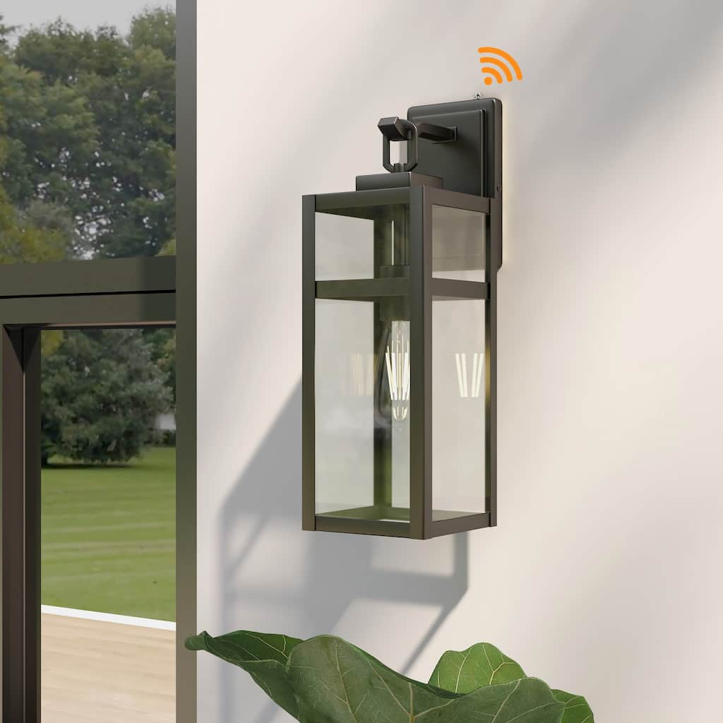 1-Light Outdoor Wall Light Dusk to Down - 5.9"x7.76"x18.39"