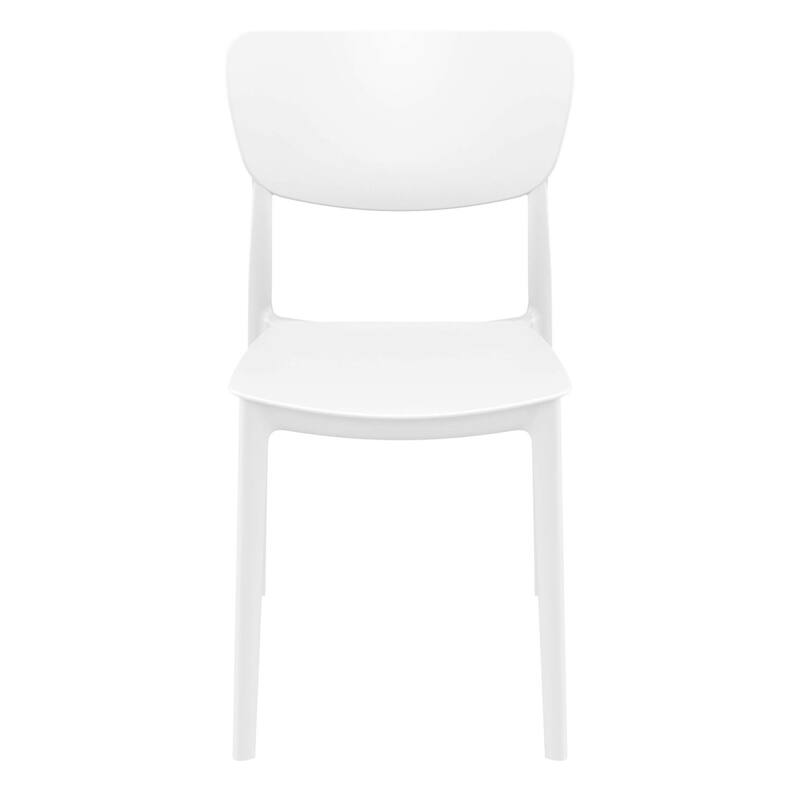 33" White Solid Stackable Patio Dining Chair