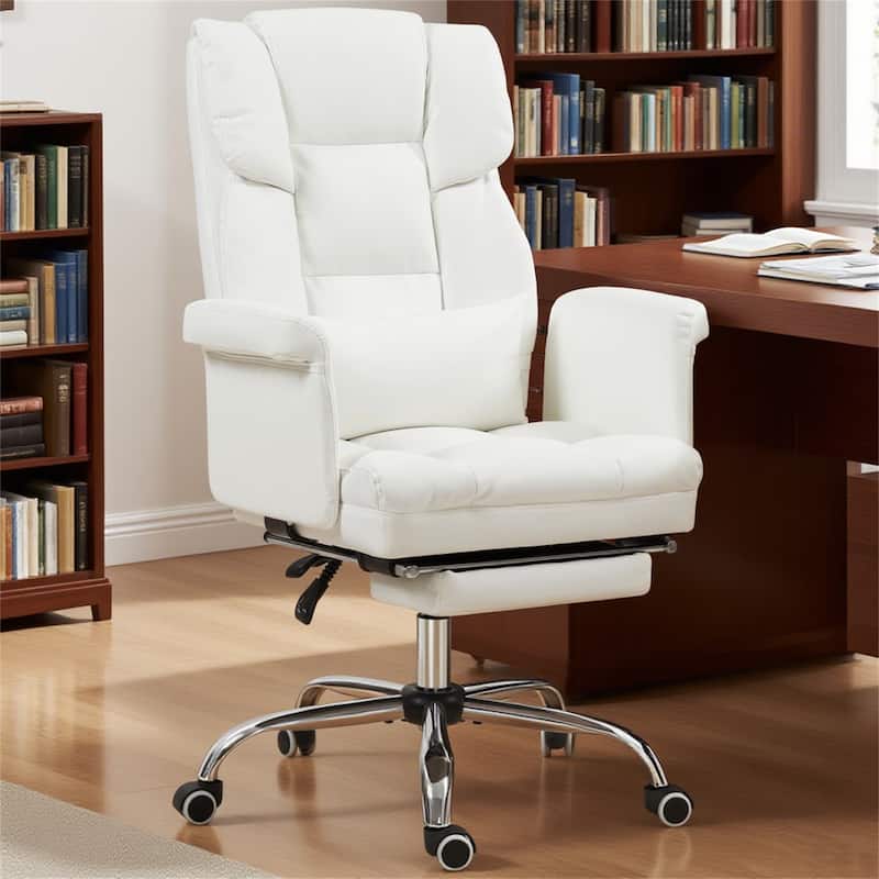 Ergonomic Executive Office Chair, PU Leather Reclining Desk Chair