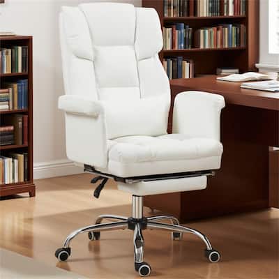 Ergonomic Executive Office Chair, PU Leather Reclining Desk Chair