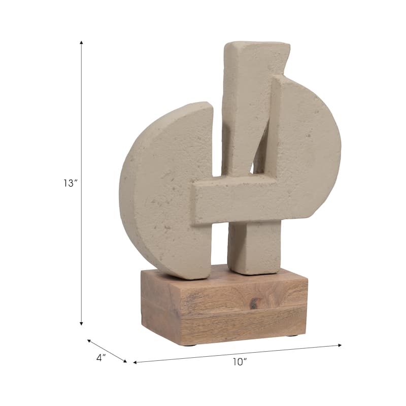 Sagebrook Home Ecomix Table Sculpture - Elegant Mango Wood Base, Transform Your Space with Artistic Flair