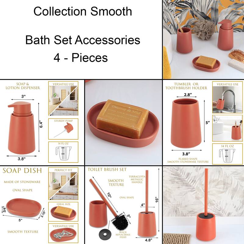 SMOOTH Collection of Bathroom Accessories up to 4 Pieces.