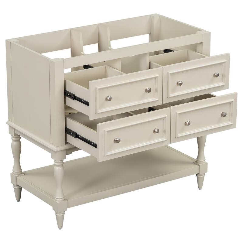 Bathroom Vanity Cabinet Free Standing Vanity Set with 4 Drawers