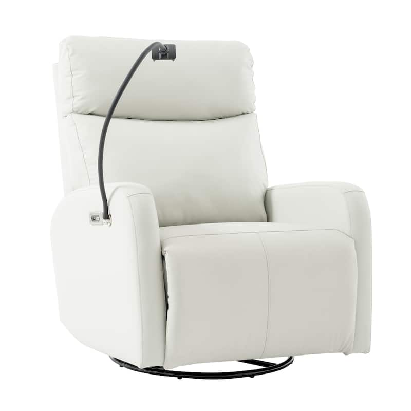 270° Swivel Rocking Recliner with USB Ports, Electric Recline, and Overstuffed Comfort for Ultimate Relaxation
