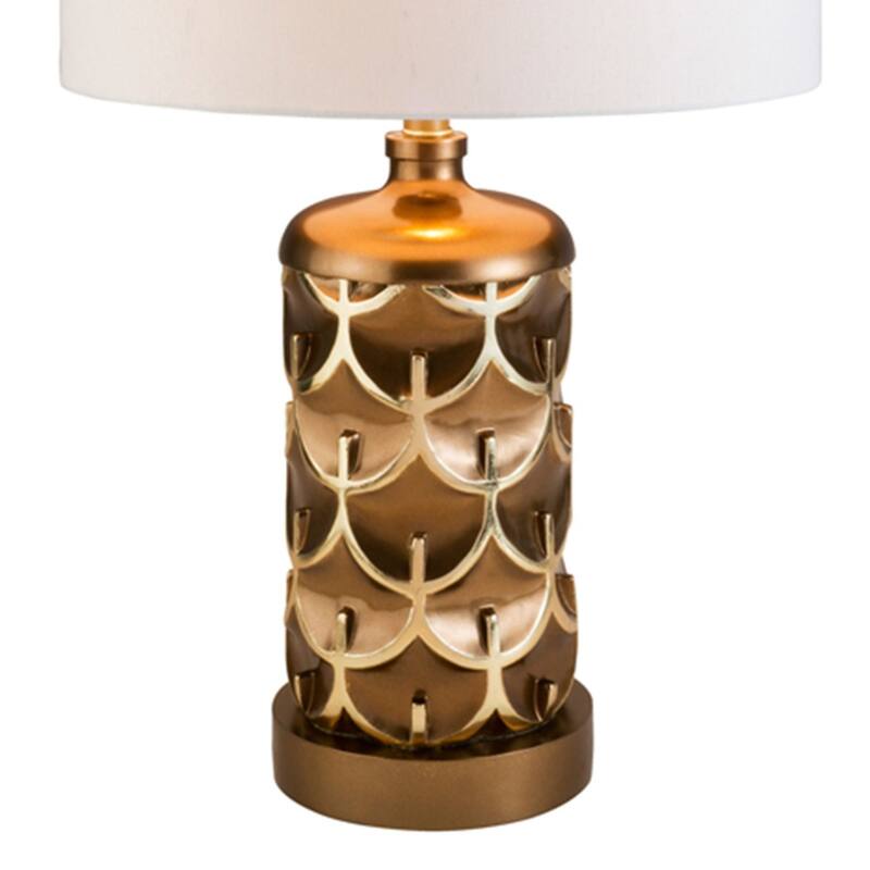 28.5" Tall Polyresin Table Lamp "Mystic Owl" with Golden finish